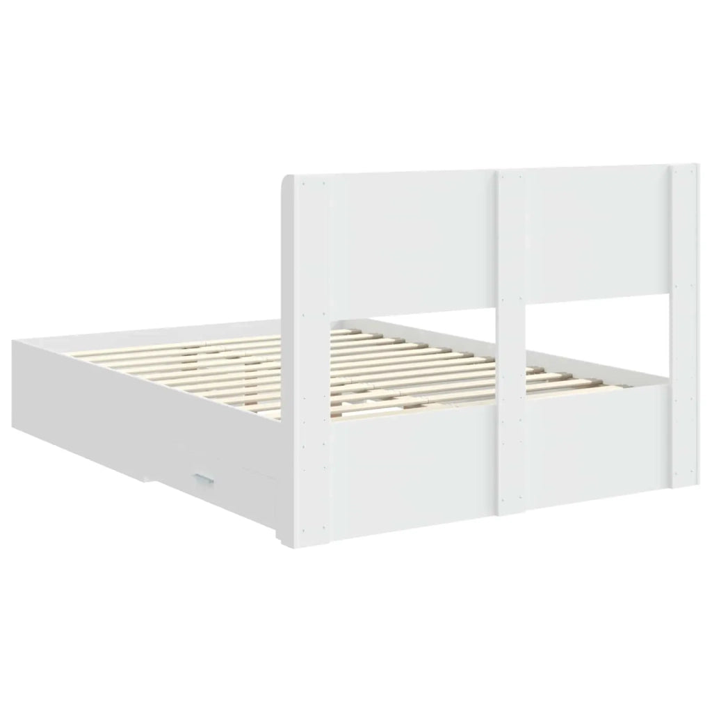 Struttura del letto con stoccaggio e testata Bianco 3414445