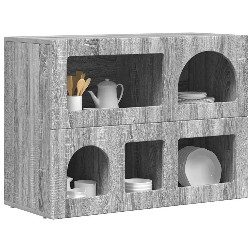Credenza Grigio Sonoma 80.5 x 35 x 59 cm Legno multistrato 891330