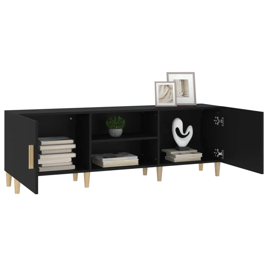 Mobile Porta TV Nero 150x30x50 cm in Legno Multistrato 812619