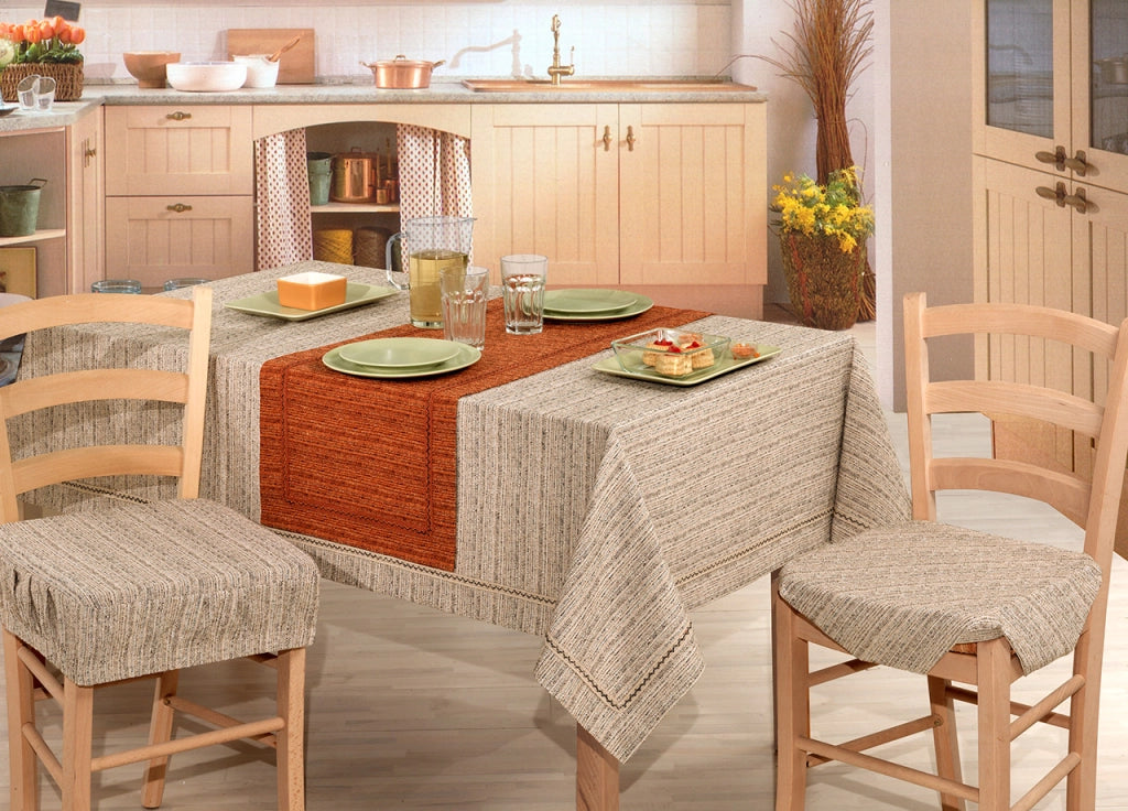 Copritavolo Salotto/Cucina Jacquard Con Bordo Modello Melange - 140x180 - Giallo