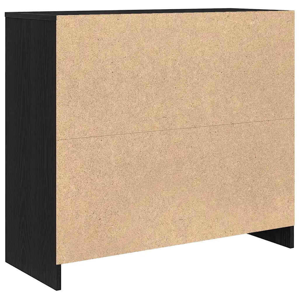 Credenza | Madia | Buffet da pranzo | Armadio da pranzo Rovere Nero 85x34x76 cm in Legno Multistrato