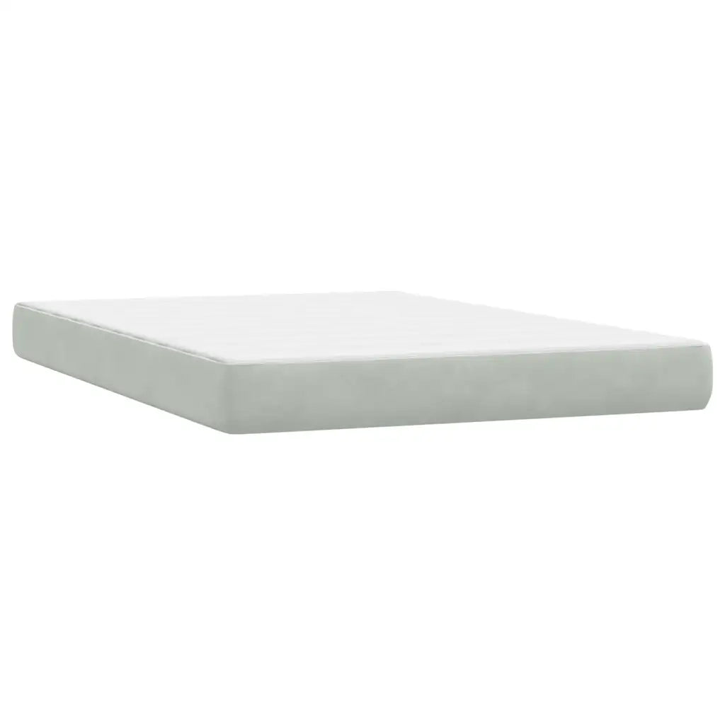 Letto a Molle con Materasso e LED Grigio Chiaro 160x210cm Velluto 3316887