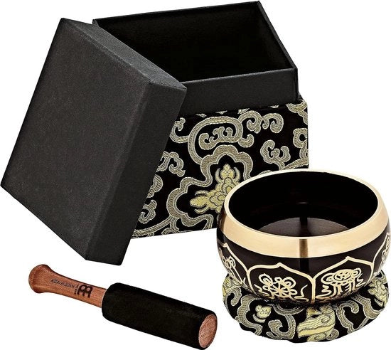Set di gong ornamentale Serie 400 g per terapia del suono meditativo - cuscini a spina in scatola regalo nero (SB-OR-400-BK) set di gong vocalizzante