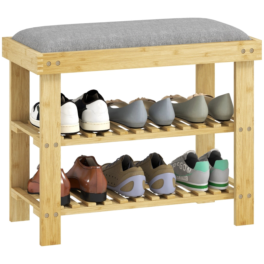 Panca portascarpe con seduta ¨C Xylo ¨C bamb¨´ grigio 60x29x49 cm