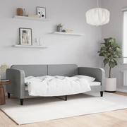 Letto da Giorno Grigio Chiaro 100x190 cm in Tessuto 354048