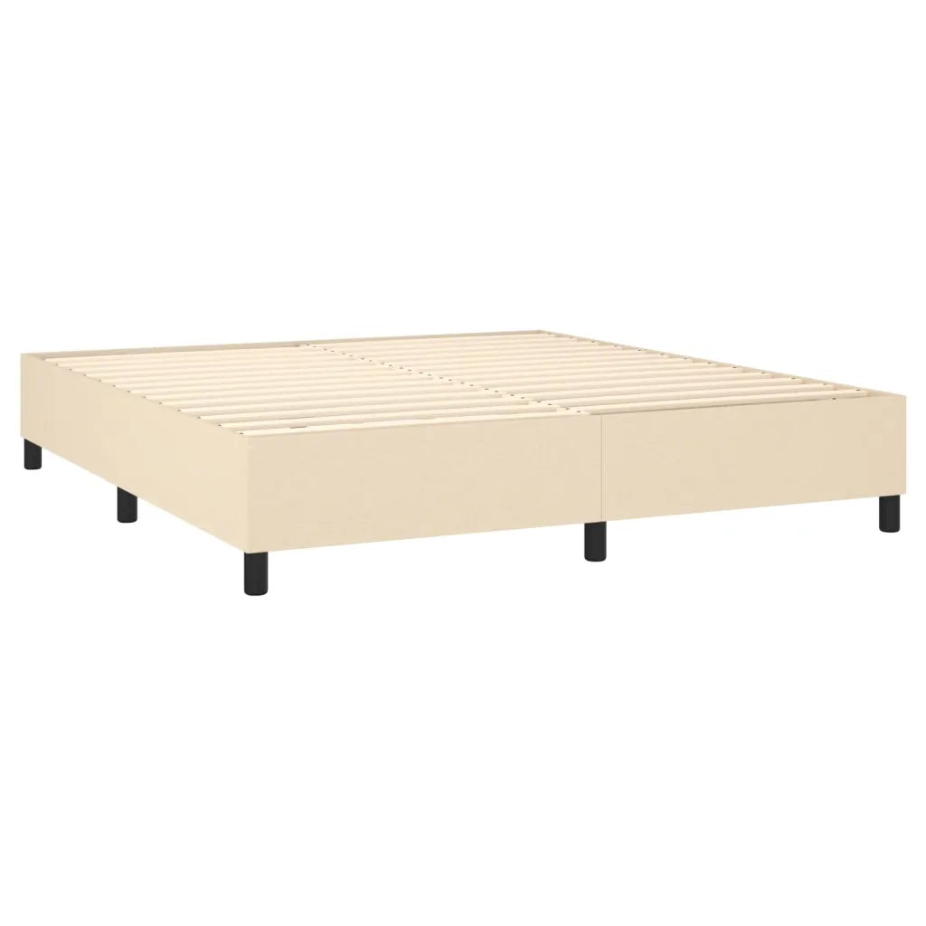 Giroletto a Molle con Materasso Crema 180x200 cm in Tessuto 3131534