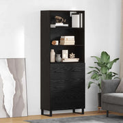 Credenza-Buffet-Armadio da cucina Rovere Nero 69,5 x 34 x 180 cm Legno multistrato 605814
