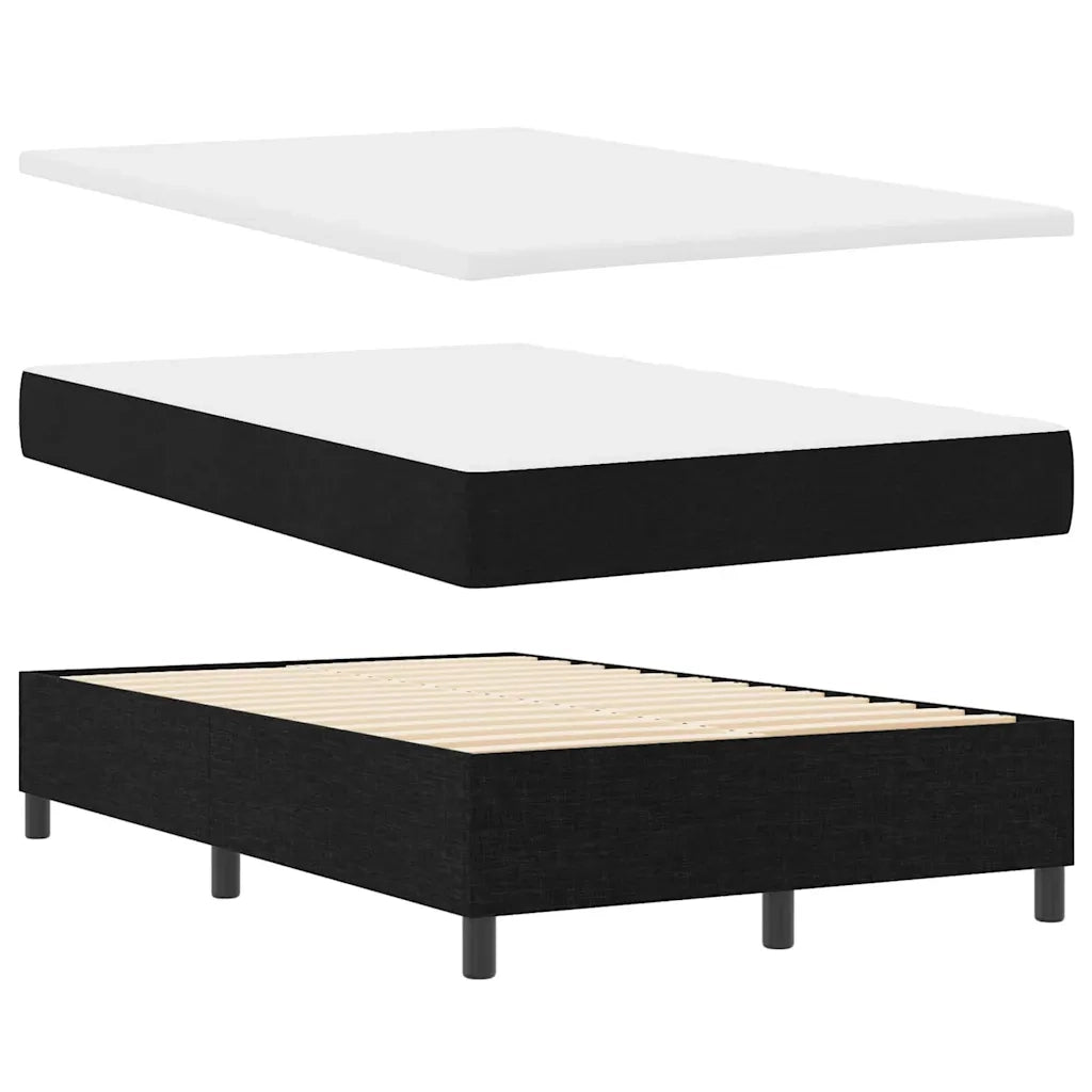 Letto a molle con materasso Nero 120 x 200 cm Tessuto