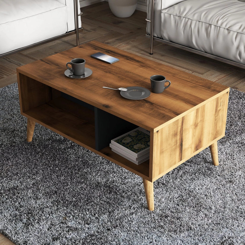 Tavolino in legno "Exxen" - 90 x 41 x 54 cm - Grigio antracite