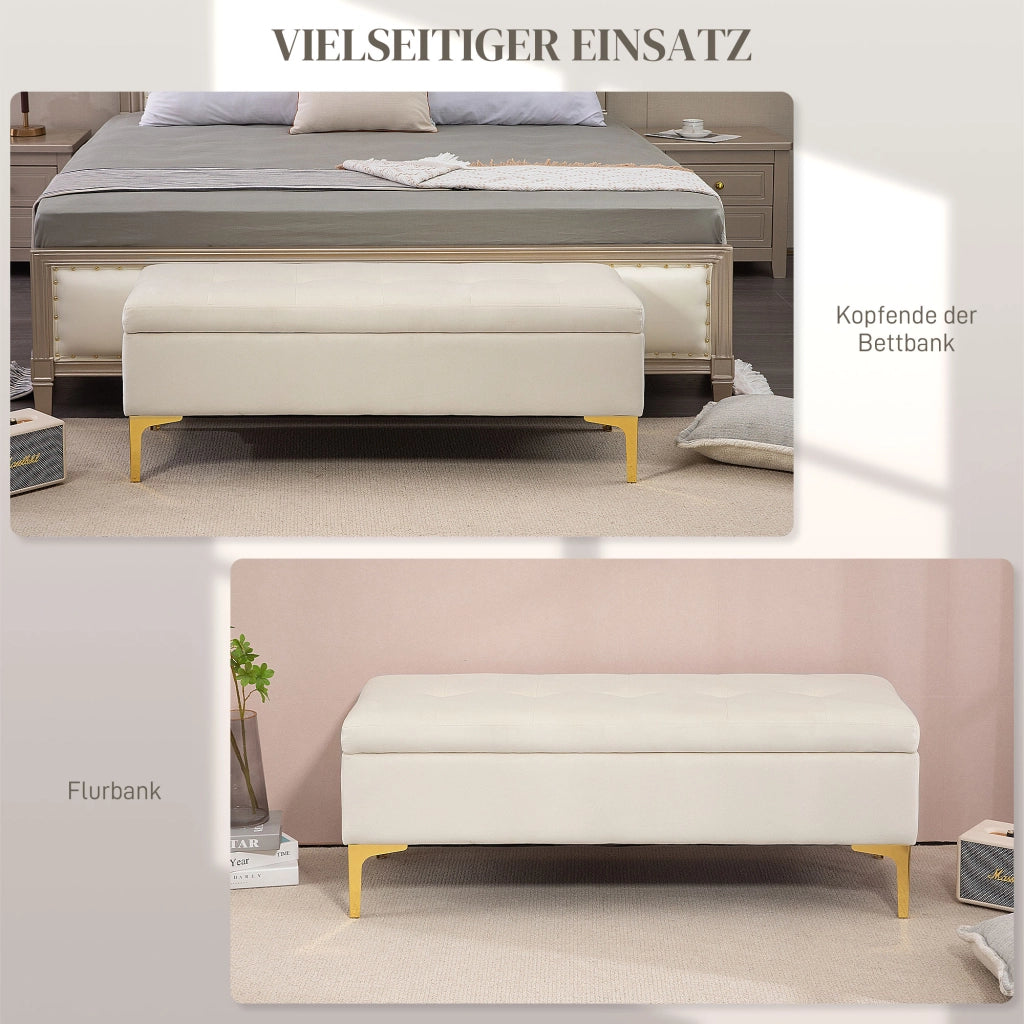 PANCA Contenitore 120 x 44 x 44,5 cm Beige in Poliestere