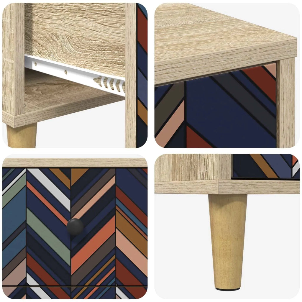 Armadio da Notte OMMEN 2 pz Rovere Sonoma 36 x 33 x 60 cm 8007290
