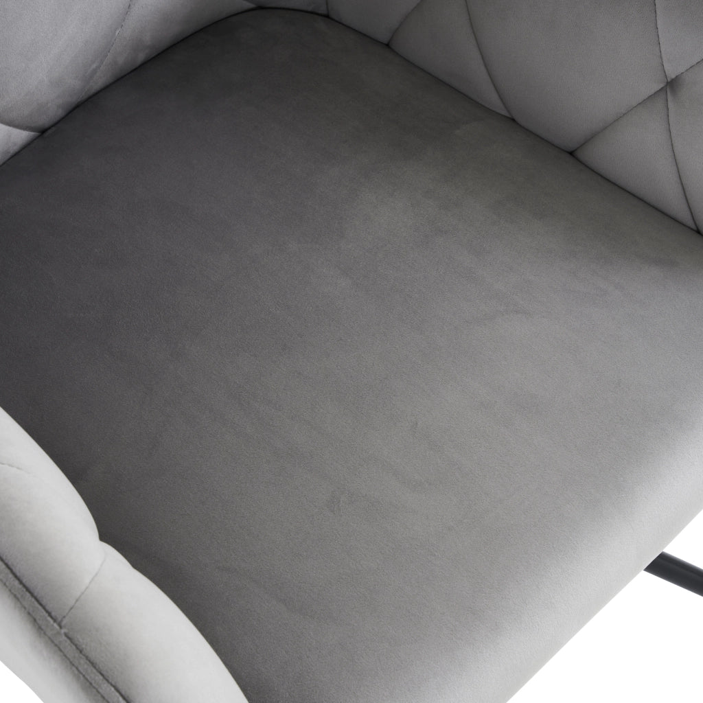 SEDIA con braccioli Set da 6 pezzi in velluto grigio chiaro