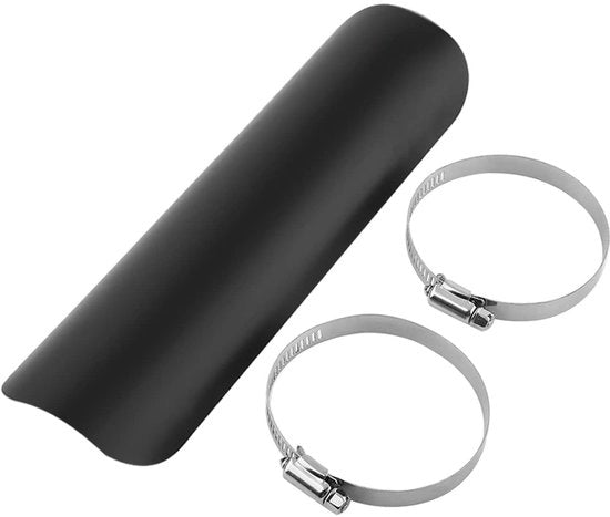 Protezione universale per motori - Protezione universale per moto - Protezione metallica in acciaio - Protezione contro il calore - Protezione universale 228 x 64 mm - Incluso: 2 viti di fissaggio - Protezione dell'uscita di scarico