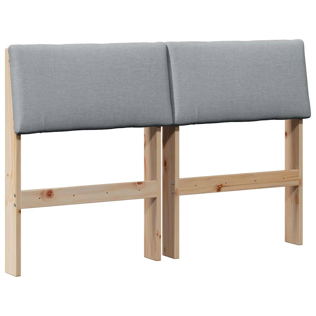Testiera | Testata imbottita Grigio chiaro 120 cm Pino massello