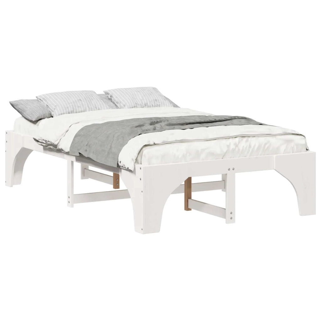 Struttura del letto-Giroletto-Rete del Letto Bianco 120 x 200 cm Pino massello 175357