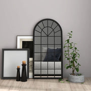 Specchio-Specchio DecorativoNero 90x45 cm Ferro per Uso Interno