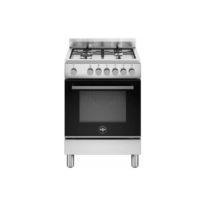 Bertazzoni La Germania Futura FTR664EXV/24 cucina Elettrico Gas Nero, Acciaio inox A