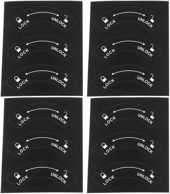 12 Stuks Stickers di Avvio e Blocco per Chiavi per Porte