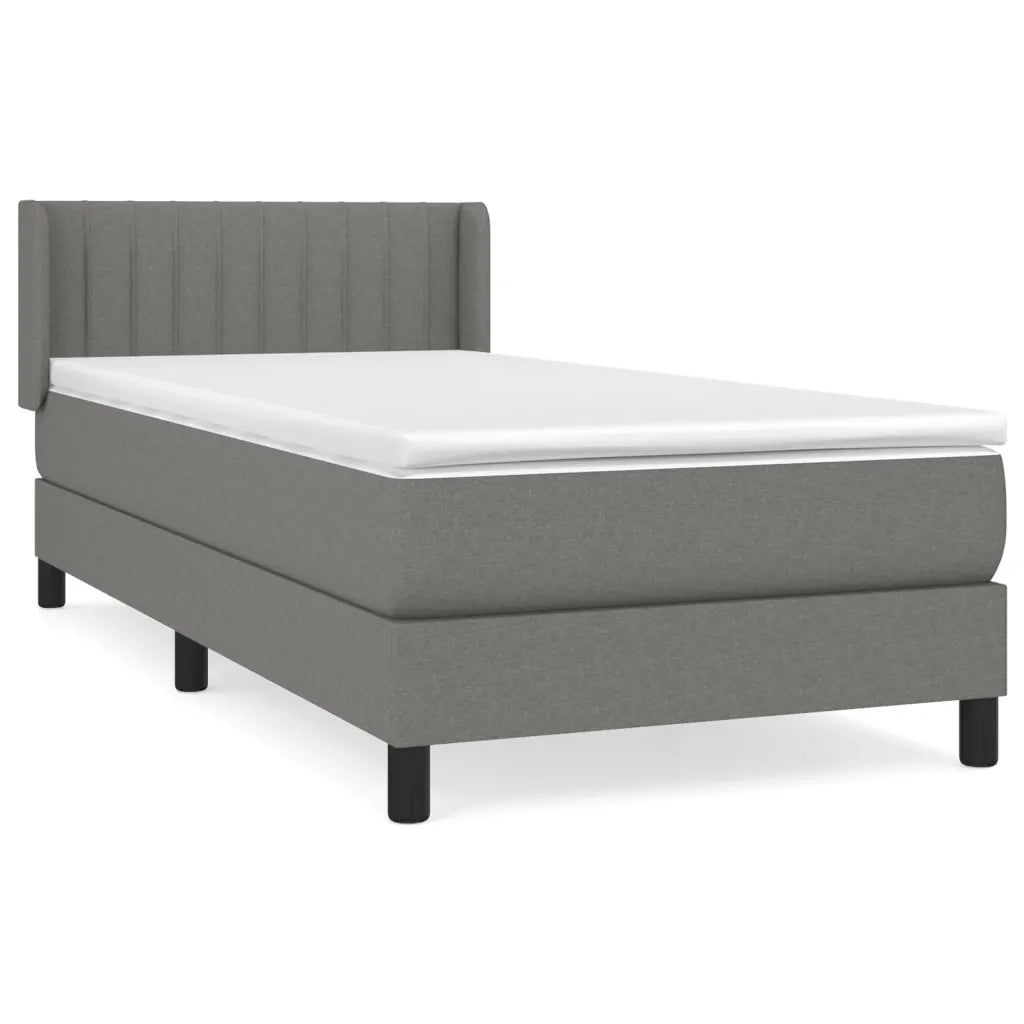 Giroletto a Molle con Materasso-Struttura Letto Grigio Scuro 90x190 cm Tessuto 965571