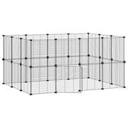 Gabbia per animali domestici a 28 pannelli con porta 35 x 35 cm nera 02_0041574