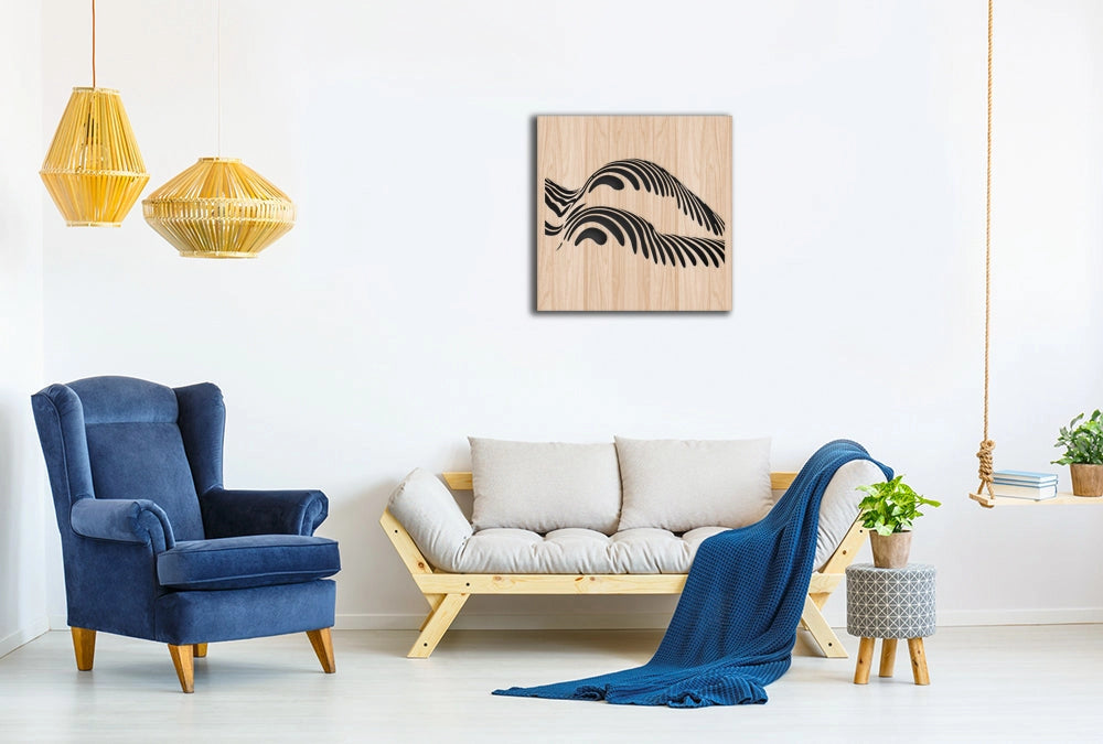NAKED - Quadro arredo LASERCUT composito Legno e PVC Misura: 60x60 cm