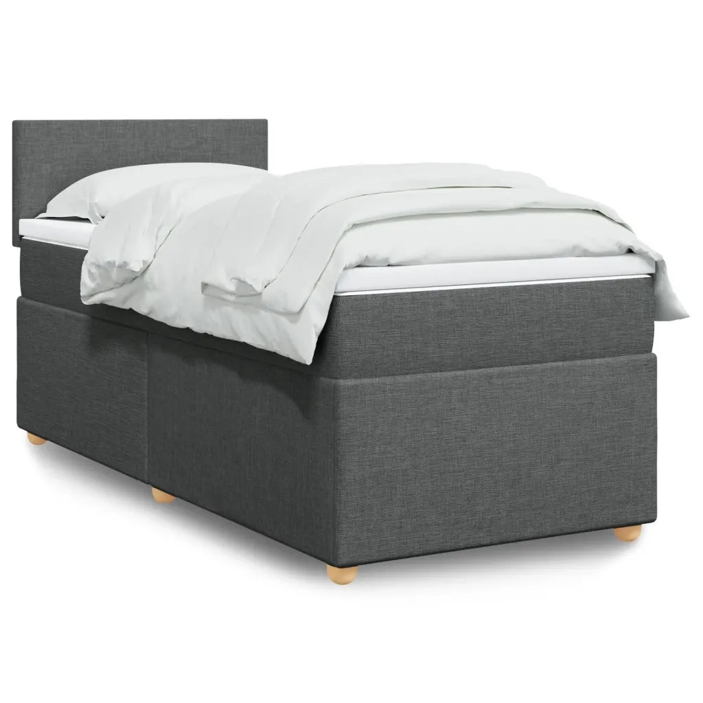 Giroletto a Molle con Materasso Grigio Scuro 80x200 cm Tessuto 3288801