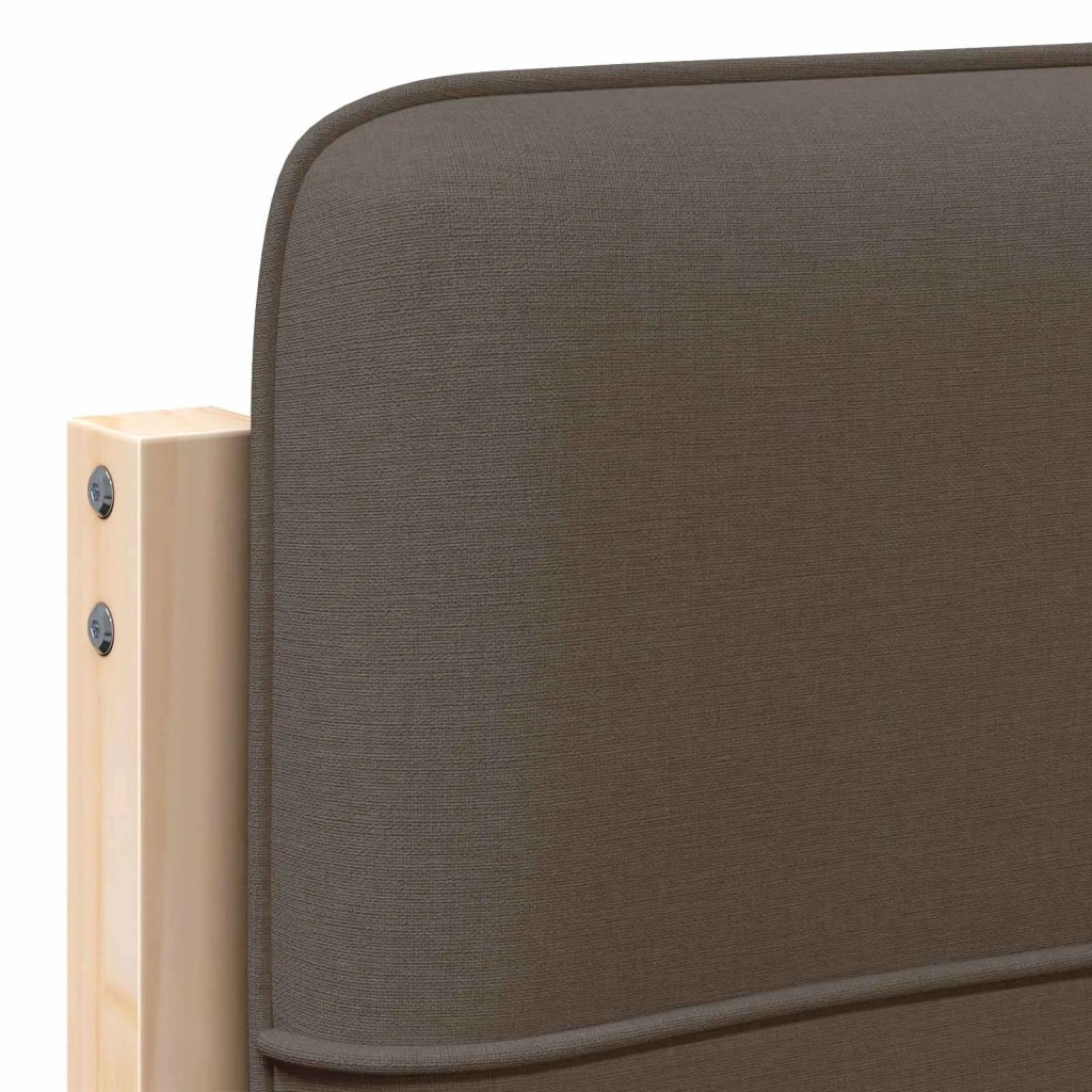 Testiera | Testata imbottita Marrone e taupe 75 cm Pino massello