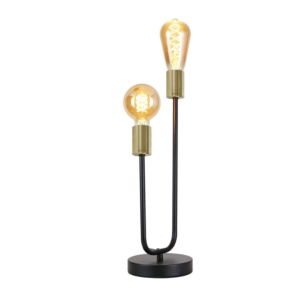 ZMH Lampada da tavolo vintage nera oro E27 per comodino