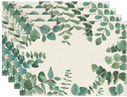 Set di tovaglie da tavola in eucalipto - Tovaglie da tavola decorative - Verde - Decorazione da tavola - Set da 4 pezzi - Adatto per Primavera e Estate - 30 x 45 cm