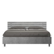 BS COM Letto matrimoniale contenitore 160x190 testata dritta con doghe cemento