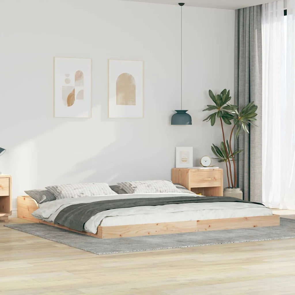 Struttura del letto-Giroletto Marrone 200 x 210 cm Pino massello 992255
