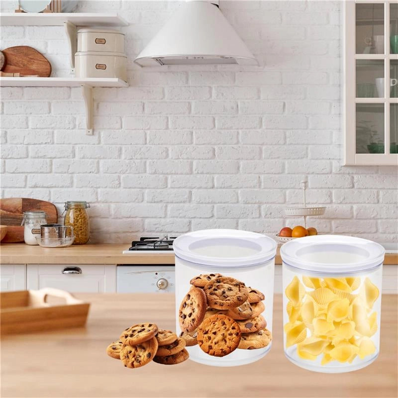 MA MAISON SET 2 CONTENITORI CLEAR AND FRESH TONDI TRASPARENTI CON COPERCHIO BIANCO 660 ML CIASCUNO