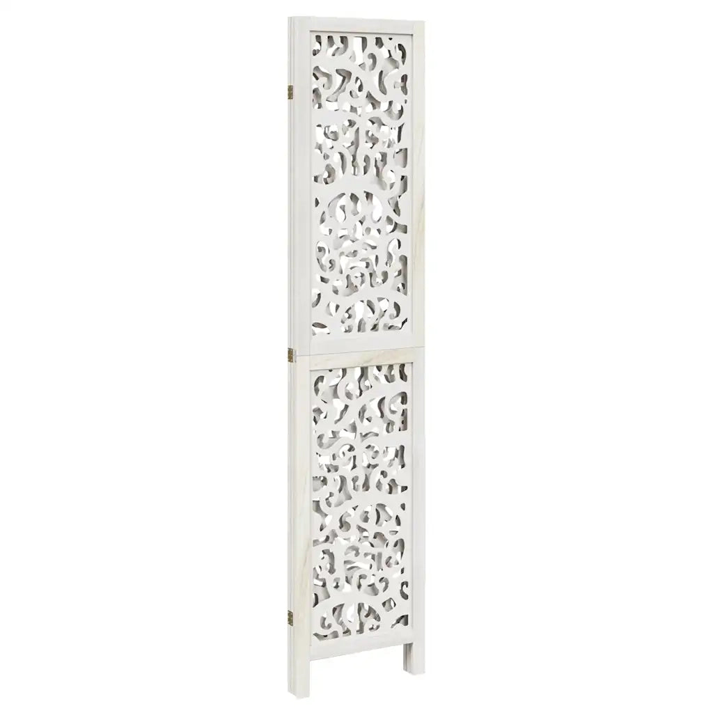 Divisorio Ambienti 3Pannelli Bianco Legno Massello di Paulownia 358734