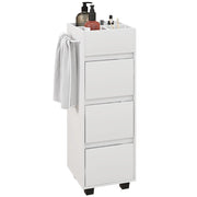 Mobile da Bagno con Cassetti e Ripiani ¨C zephmum ¨C Bianco 35x30x90 cm