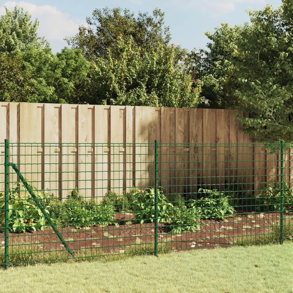 Recinzione da Giardino | Recinzione Metallica con Flangia Verde 0,8x25 m
