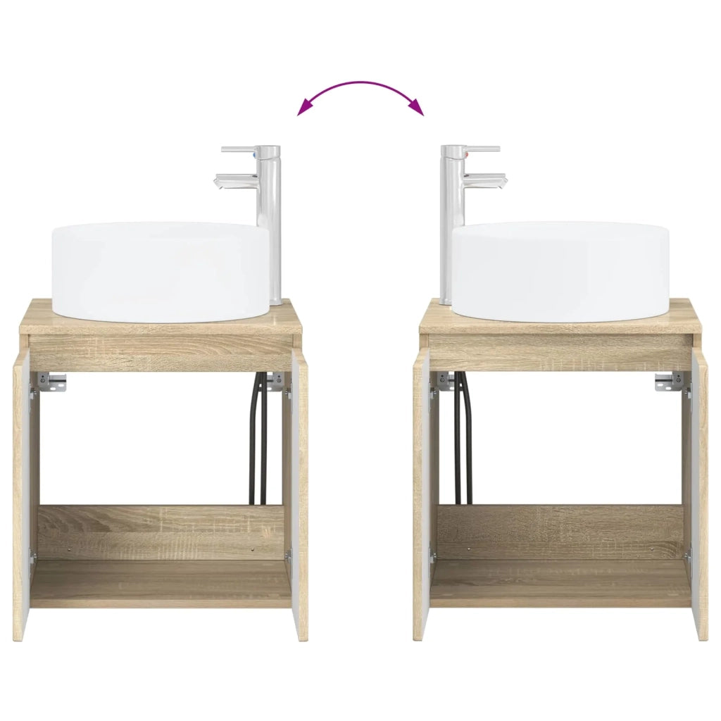 Set di Armadi da Bagno 3 pz Rovere Sonoma 49,5 x 44,5 x 65,5 cm 3405729