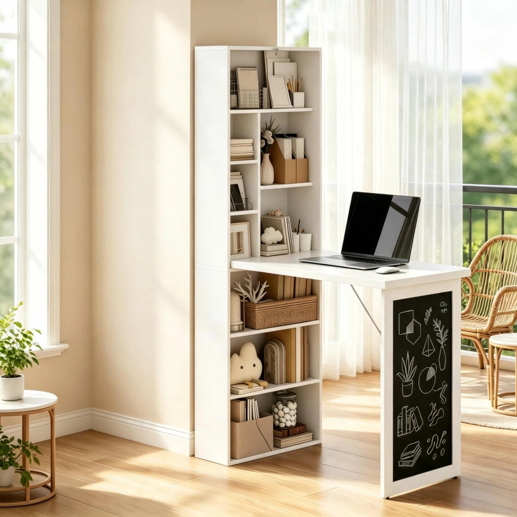 Scrivania moderna per ufficio domestico, scrivania multifunzionale, versatile tavolo da lavoro a parete, tavolo a muro salvaspazio (solo con 1 scrivan