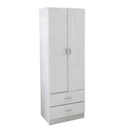 ARMADIO 2 ANTE 2 CASSETTI LEGNO TRUCIOLARE ROVERE 60X42X180 CM