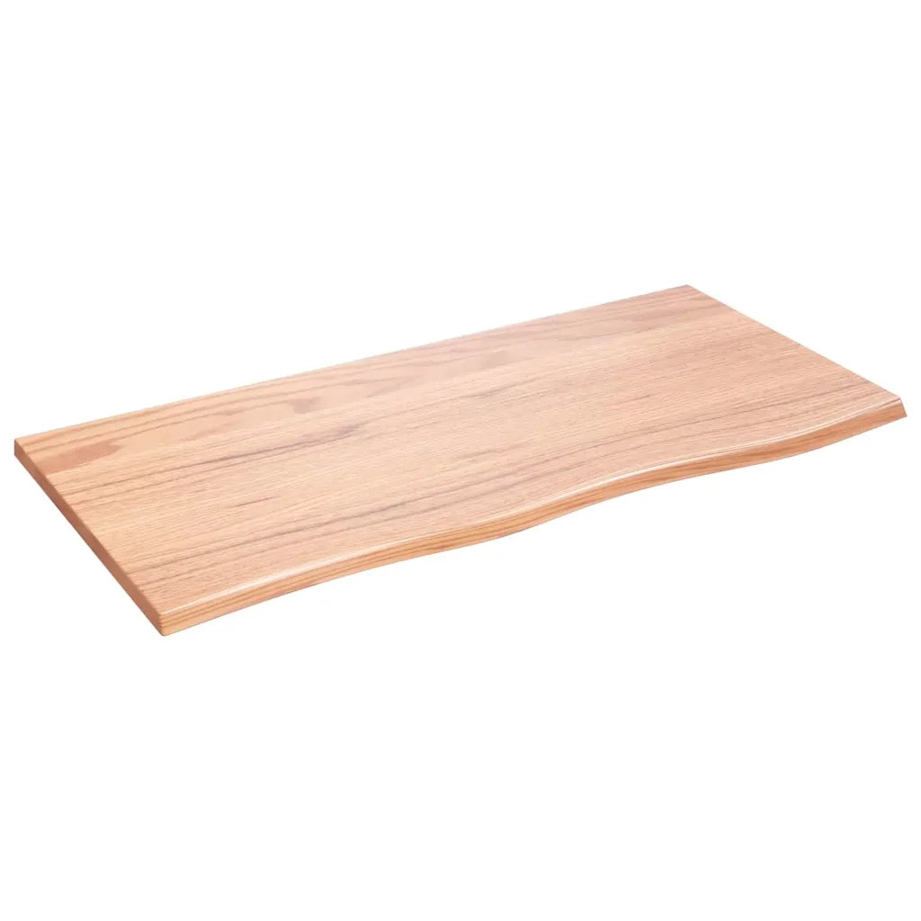 Piano Bagno Marrone Chiaro 100x50x2 cm Legno Massello Trattato 3156131