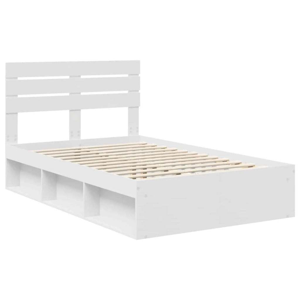 Letto matrimoniale | Letto per adulti | Struttura del letto Bianco 120 x 200 cm Pino massello