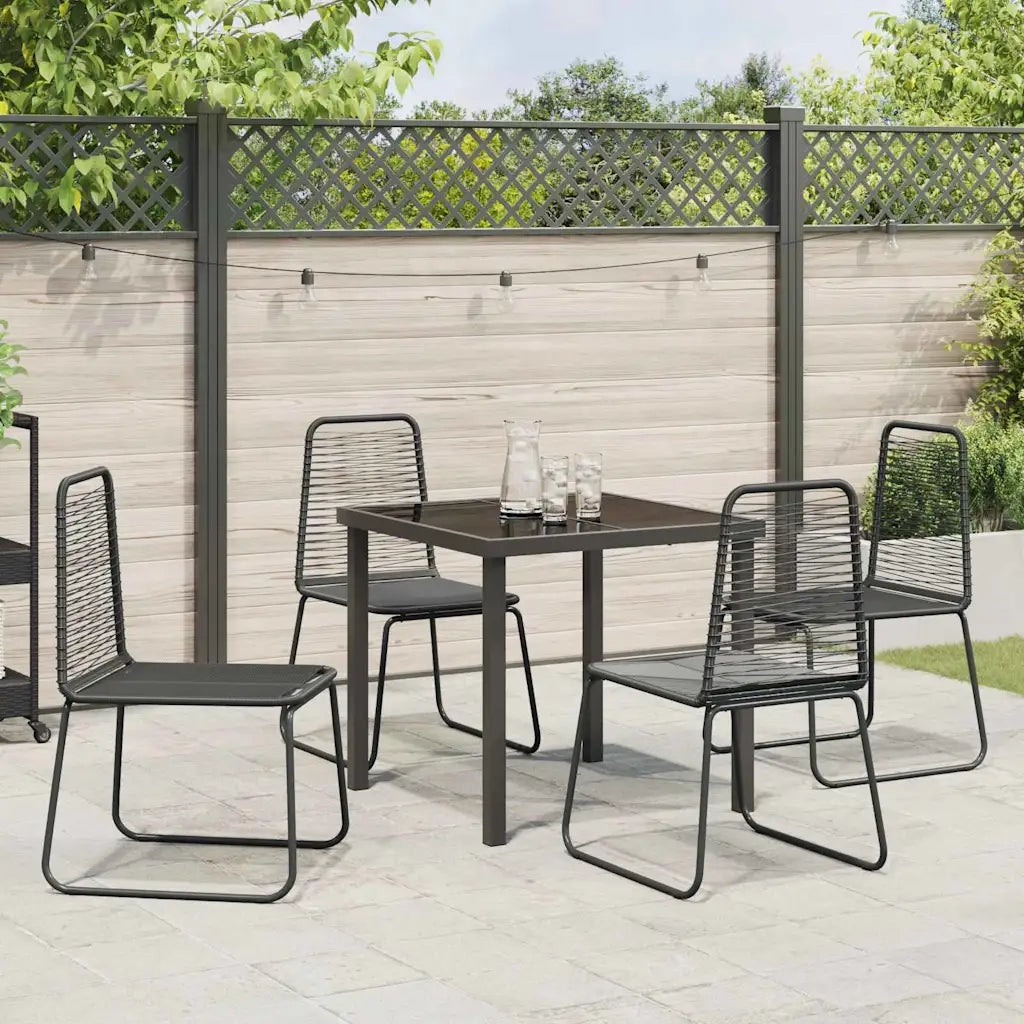 Set da Pranzo per Giardino 5 pcs Nero 3379388