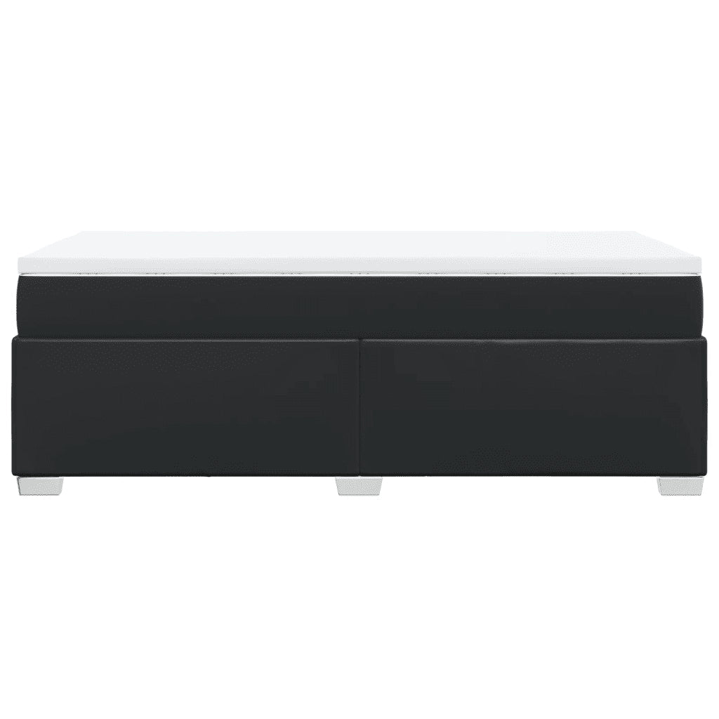 Letto singolo | Letto per adulti | Giroletto a Molle con Materasso Nero 80x200 cm in Similpelle
