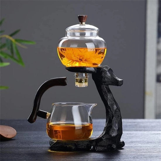 Set di Tè con Fondello Magnetico - Set di Tè in Vetro per la Casa - Decorazione Cucina con Interfaccia di Output
