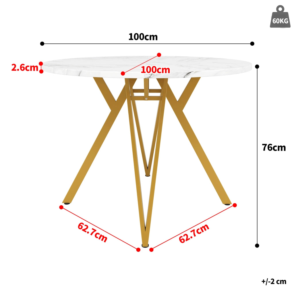 Tavolo da pranzo rotondo (100¡Á100¡Á76 cm), tavolo da pranzo per cucina, tavolino rotondo per 4 persone, adatto per sala da pranzo, soggiorno, eleganti
