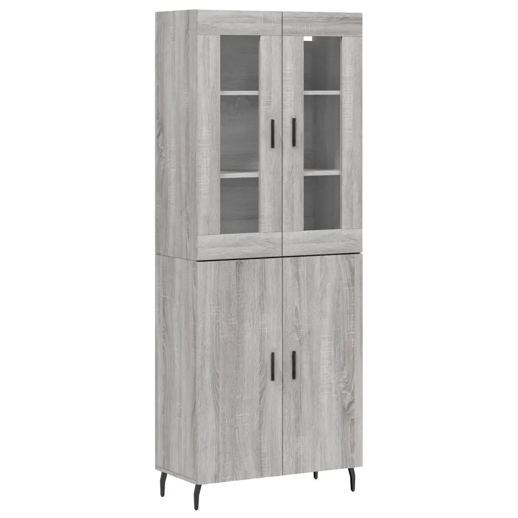 Credenza | Madia | Buffet da pranzo | Armadio da pranzo Grigio Sonoma 69,5x34x180 cm in Legno Multistrato