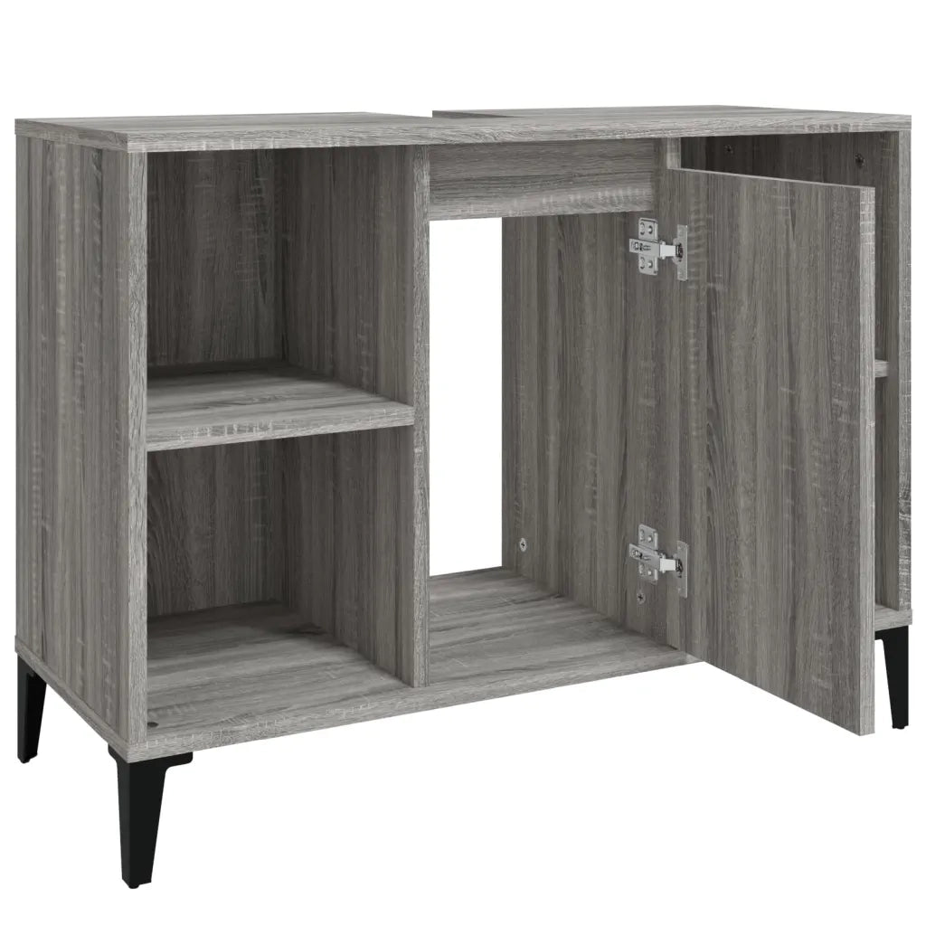 Mobile Lavabo-Armadietto da bagno Grigio Sonoma 80x33x60 cm in Legno Multistrato 415807