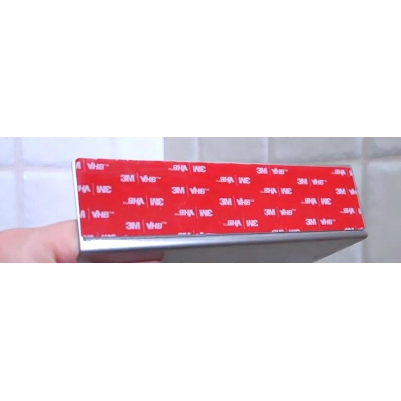 Mensola con portaoggetti NIVA in acciaio inox con adesivo 30 x5 x9,7 cm
