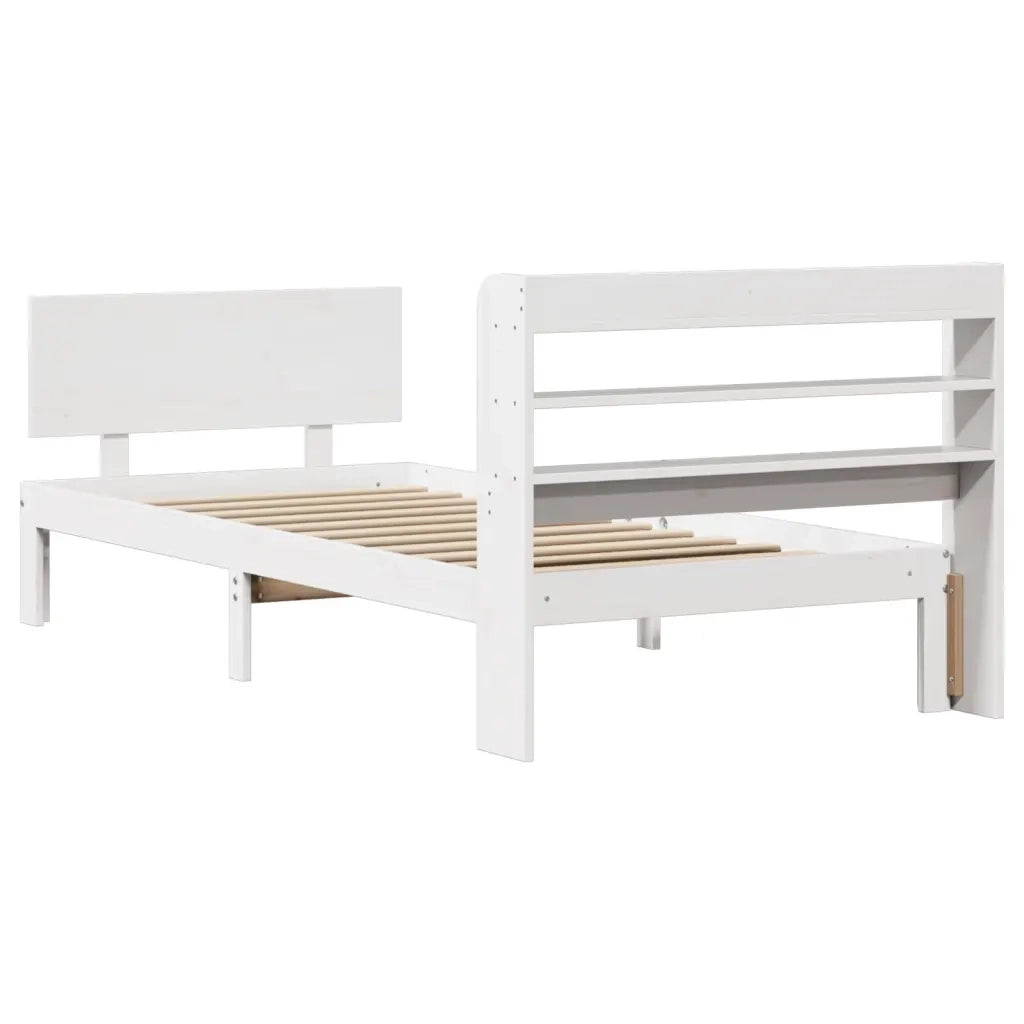 Letto singolo | Letto per adulti | Giroletto con Testiera senza Materasso Bianco 90x200 cm