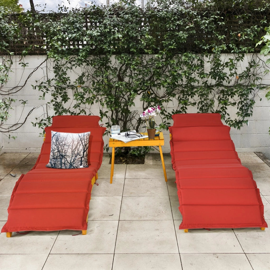 Sdraio ergonomica in legno con cuscino e poggiatesta reclinabile, Lettino da giardino 190 x 55 x 52 cm-Poltrone e sdraio