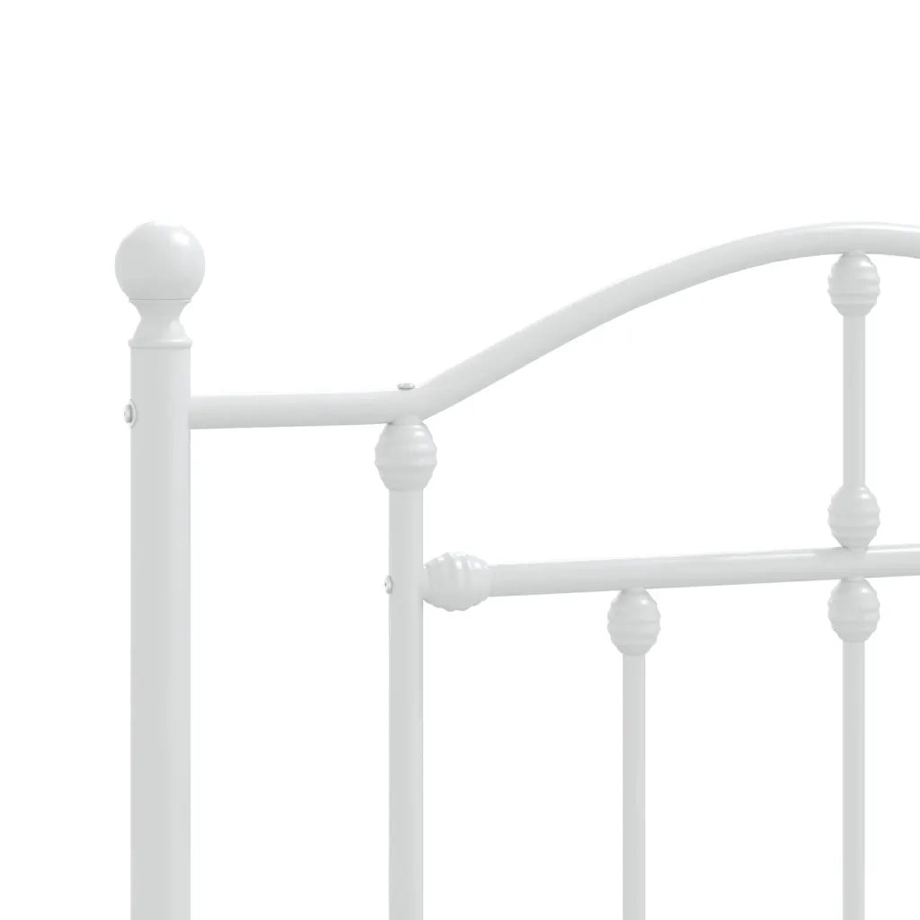 Giroletto senza Materasso con Testiera-Struttura Letto Metallo Bianco 75x190 cm 108188